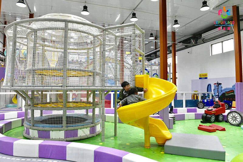 Commercial indoor playground equipment installed in a family entertainment center, used in ROI and payback period planning