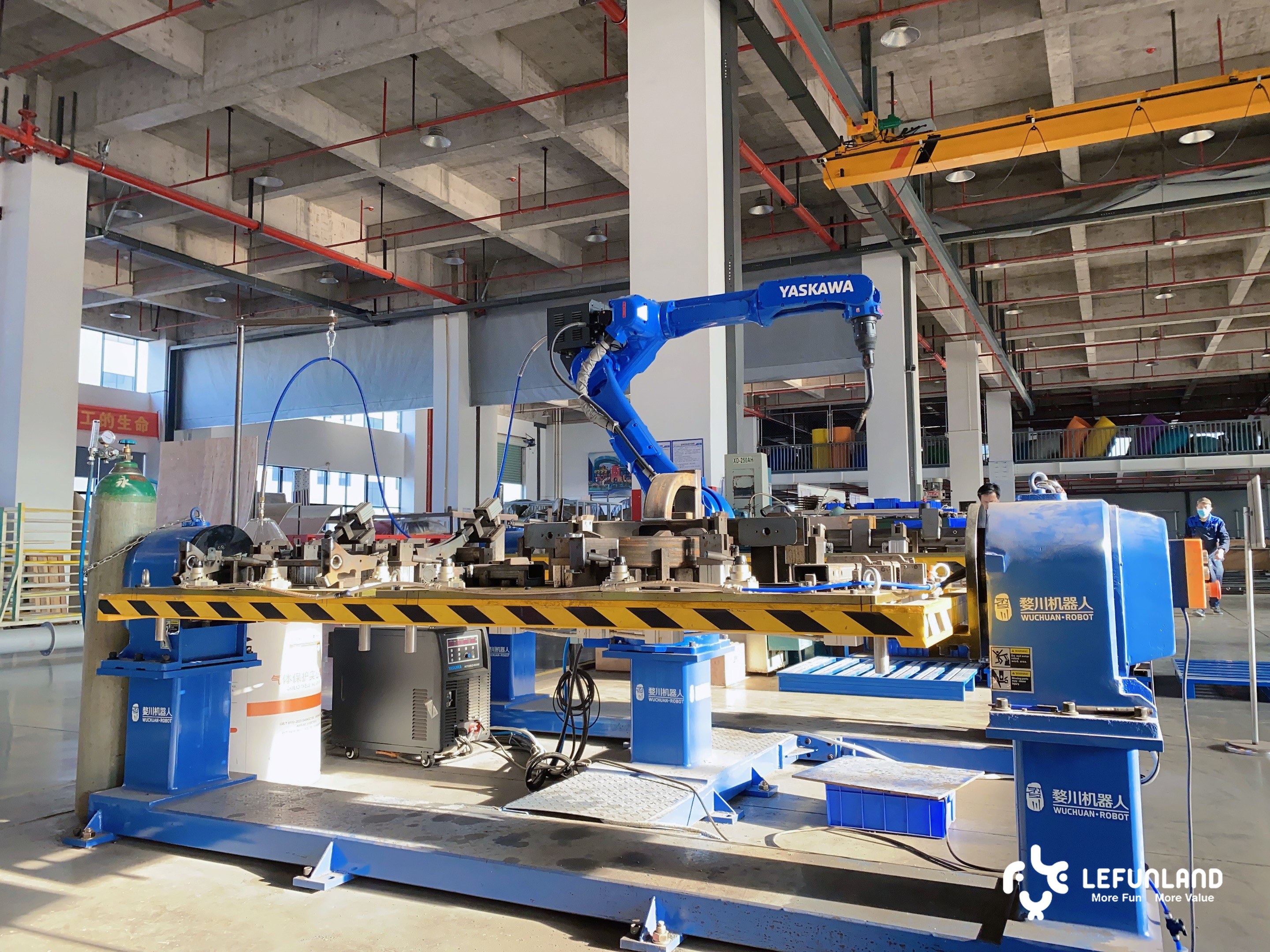 Numbered indoor playground components prepared for international shipping