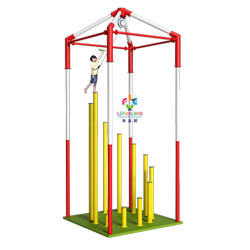Tall auto-belay commercial indoor climbing wall sky pillar tower with clip-in lanes