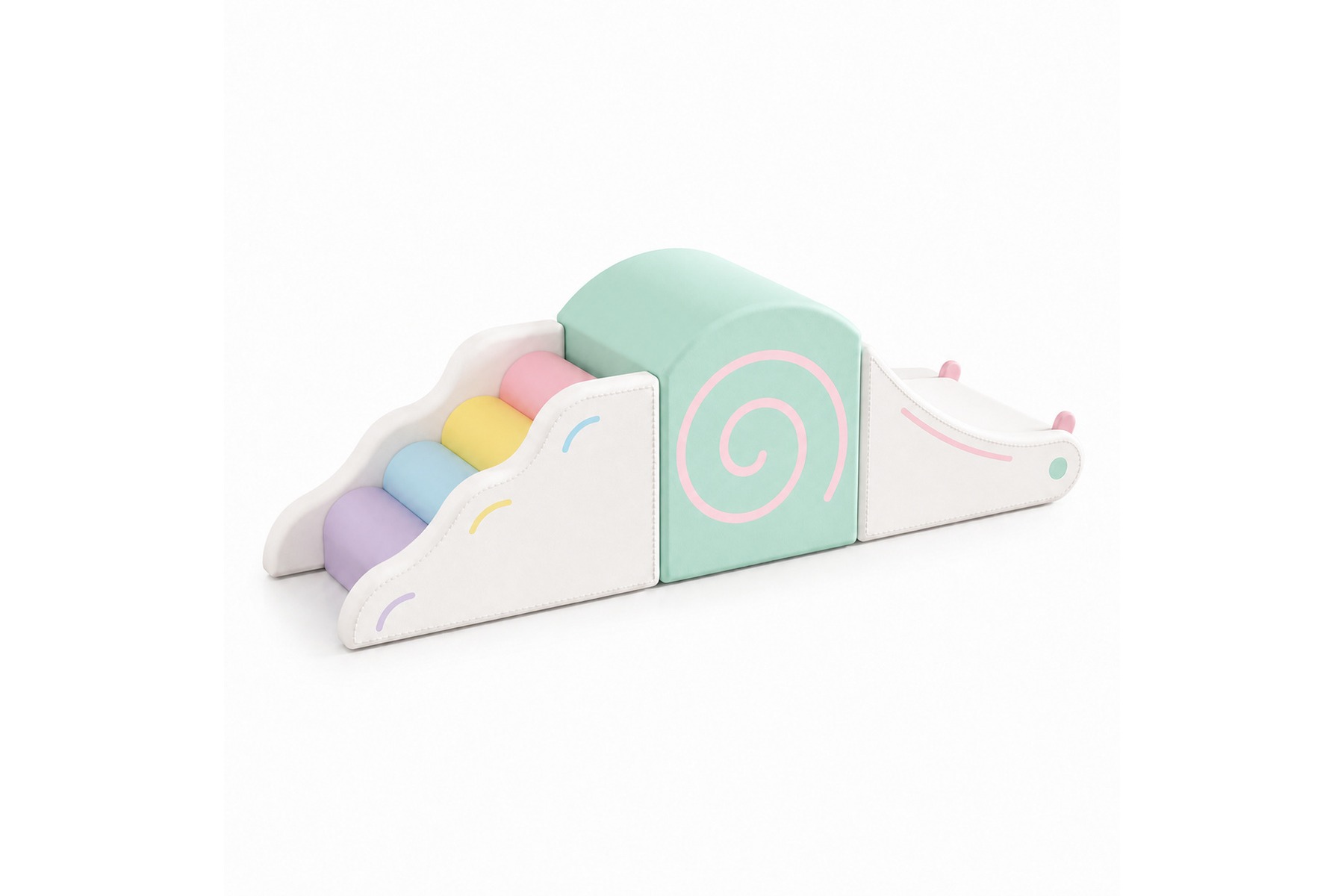 Macaron Snail 3-Piece Toddler Climber & Slide