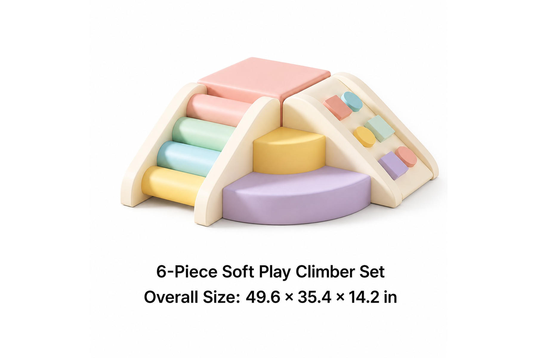 6-Piece Adventure Soft Play Climber, Roller & Slide Set