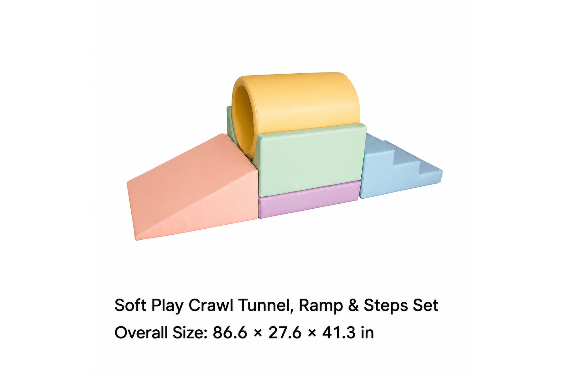 Soft Play Crawl Tunnel, Ramp & Steps Set